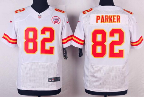 Men's Kansas City Chiefs #82 Brian Parker White Road NFL Nike Elite Jersey