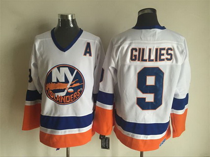 Men's New York Islanders #9 Clark Gillies 1982 White CCM Vintage Throwback Jersey