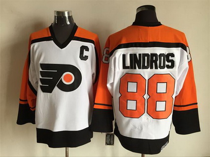 Men's Philadelphia Flyers #88 Eric Lindros 1999 White CCM Vintage Throwback Jersey