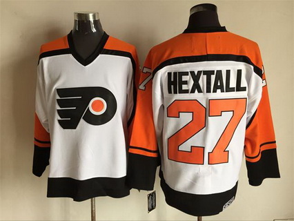 Men's Philadelphia Flyers #27 Ron Hextall 1996 White CCM Vintage Throwback Jersey