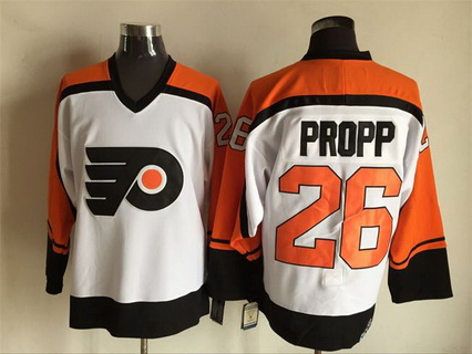 Men's Philadelphia Flyers #26 Brian Propp 1997-98 White CCM Vintage Throwback Jersey