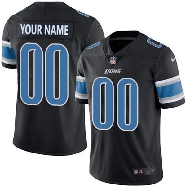Youth Custom Detroit Lions Nike Black Color Rush Limted Kid's Personal Football Jersey