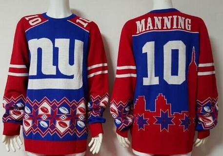 Men's New York Giants #10 Eli Manning Multicolor NFL Sweater