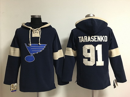 Men's St. Louis Blues #91 Vladimir Tarasenko Old Time Hockey 2014 Navy Blue Hoodie