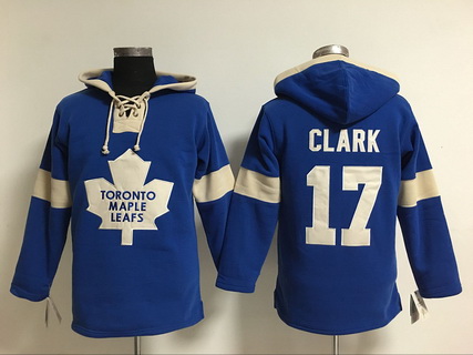 Men's Toronto Maple Leafs #17 Wendel Clark Old Time Hockey 2014 Royal Blue Hoodie