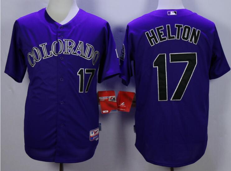 Men's Colorado Rockies Throwback Player #17 Todd Helton Purple Throwback VINTAGE Baseball Jersey