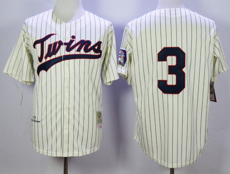 Men's Minnesota Twins #3 Harmon Killebrew Cream 1969 Throwback VINTAGE Baseball Jersey