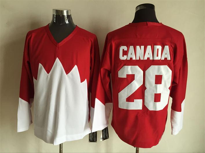 Men's #28 BOBBY CLARKE Team Canada 1972 CCM Throwback Hockey Jersey