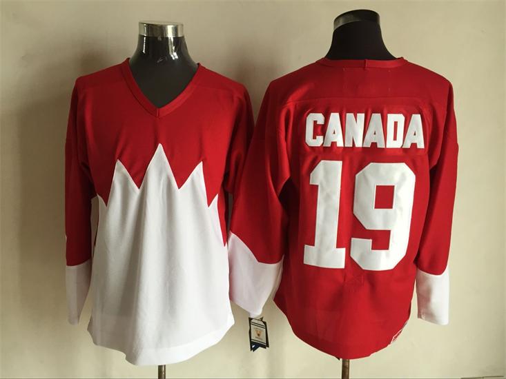 Men's #19 PAUL HENDERSON Team Canada 1972 CCM Throwback Hockey Jersey