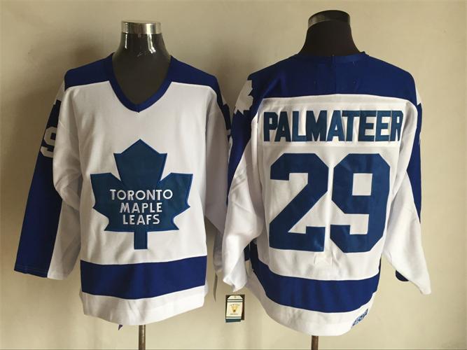 Men's Toronto Maple Leafs #29 MIKE PALMATEER Home White 1978 CCM Vintage Throwback  Jersey