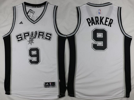 Men's San Antonio Spurs #9 Tony Parker Revolution 30 Swingman 2015-16 White Jersey