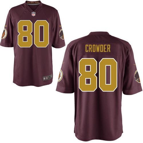 Men's Washington Redskins #80 Jamison Crowder Red Gold Nike Elite Jersey