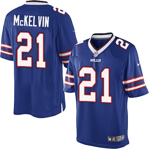 Youth Buffalo Bills #21 Leodis McKelvin Home Blue NFL Nike game Jersey