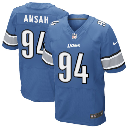 youth Detroit Lions #94 Ezekiel Ansah Light Blue Team Color Nike Game Jersey