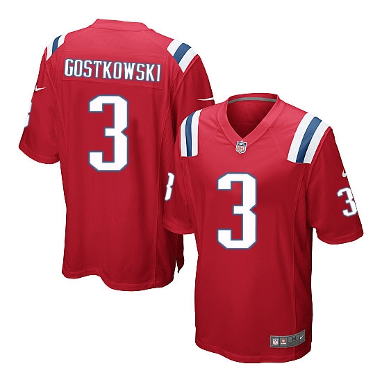 Youth New England Patriots #3 Stephen Gostkowski Red Alternate NFL Nike Game Jersey