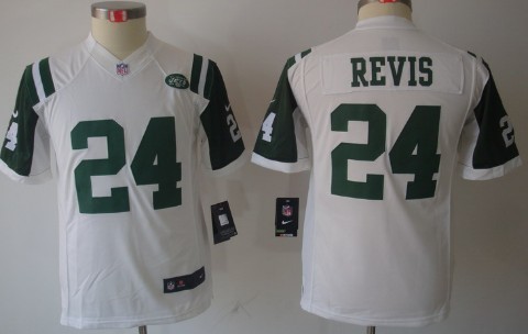 Youth New York Jets #24 Darrelle Revis White Nike Game Jersey