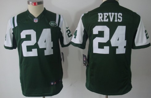 Youth New York Jets #24 Darrelle Revis Green Nike Game Jersey