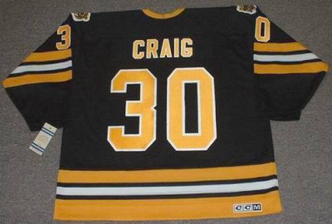 Men's Boston Bruins #30 JIM CRAIG 1981 CCM Vintage Throwback Away NHL Hockey Jersey