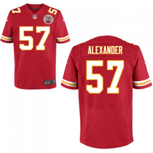 Men's Kansas City Chiefs ##57 D. J. Alexander Red Team Color NFL Nike Elite Jersey