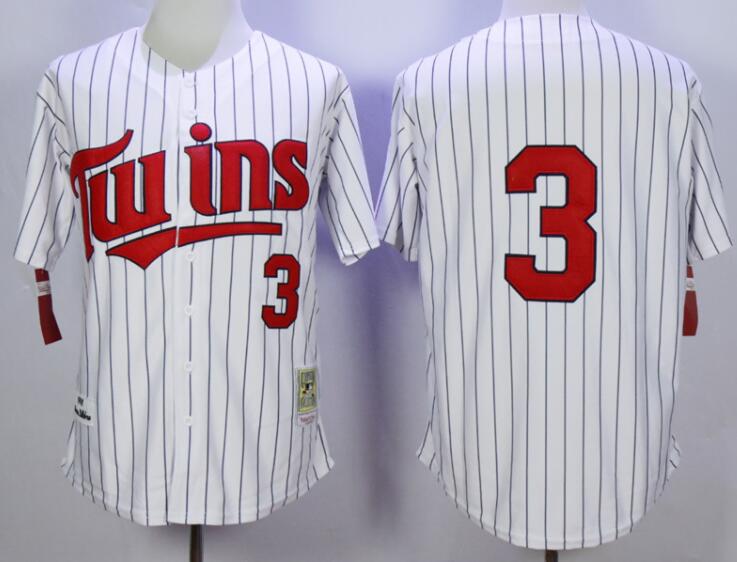 Men's Minnesota Twins #3 Harmon Killebrew White Pinstripe Throwback Baseball Jerseys