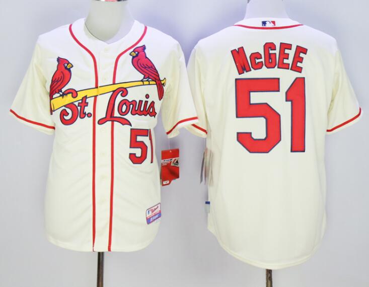 Men's St.Louis Cardinals #51 Willie McGee Alternate Cream 2015 New Cool Base Jersey