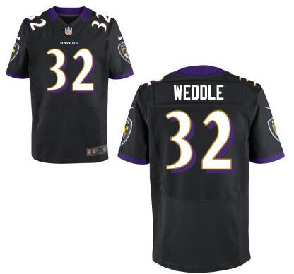 Men's Baltimore Ravens #32 Eric Weddle Black Alternate NFL Nike Elite Jersey