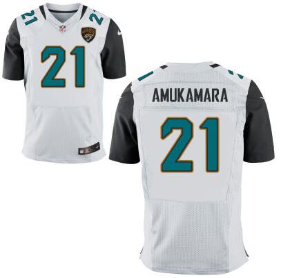 Men's Jacksonville Jaguars #21 Prince Amukamara White Road NFL Nike Elite Jersey