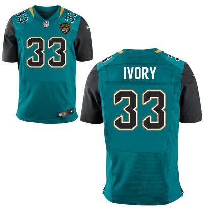 Men's Jacksonville Jaguars #33 Chris Ivory Teal Green Alternate NFL Nike Elite Jersey