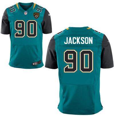 Men's Jacksonville Jaguars #90 Malik Jackson Teal Green Alternate NFL Nike Elite Jersey