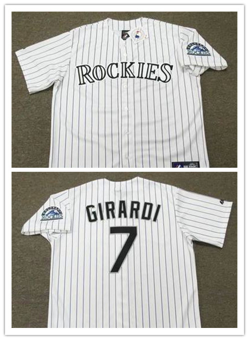 Men's Colorado Rockies #7 JOE GIRARDI 1995 Majestic Throwback Home Baseball Jersey