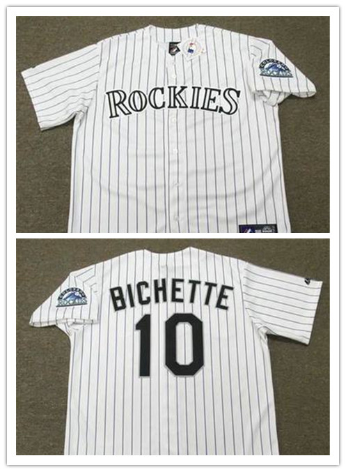 Men's Colorado Rockies #10 DANTE BICHETTE 1998 Majestic Throwback Home Baseball Jersey