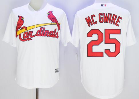 Men's St. Louis Cardinals Retired Player #25 Mark McGwire White Cool Base Baseball Jersey
