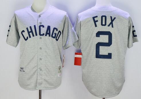 Men's Chicago White Sox #2 Nellie Fox 1960 Grey Wool Baseball Jersey