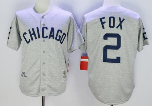 Men's Chicago White Sox #2 Nellie Fox 1960 Grey Wool Baseball Jersey