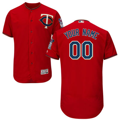 Men's Minnesota Twins Majestic Scarlet Flexbase Authentic Collection Custom Jersey