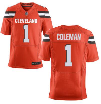 Men's Cleveland Browns #1 Corey Coleman Nike Orange Elite Jersey