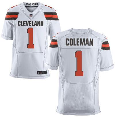 Men's Cleveland Browns #1 Corey Coleman Nike White Elite Jersey