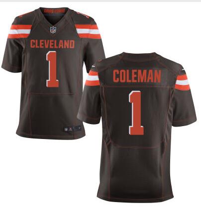 Men's Cleveland Browns #1 Corey Coleman Nike Brown Elite Jersey