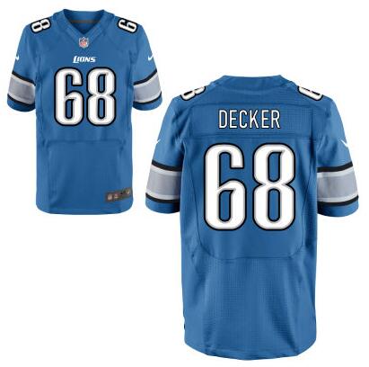 Men's Detroit Lions #68 Taylor Decker Nike Light Blue Elite 2016 Draft Pick Jersey