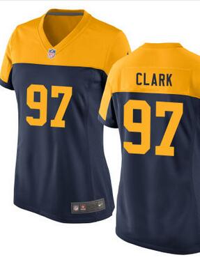 Men's Green Bay Packers #97 Kenny Clark Nike Navy/Gold Elite Jersey