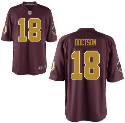 Men's Washington Redskins #18 Josh Doctson Nike Red With Gold Elite 2016 Draft Pick Jersey