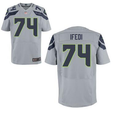 Men's Seattle Seahawks #74 Germain Ifedi Nike Gray Elite 2016 Draft Pick Jersey