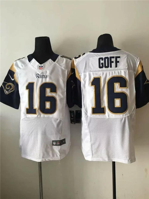 Men's Los Angeles Rams #16 Jared Goff Nike White Elite 2016 Draft Pick Jersey