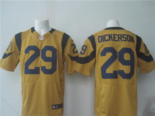 Men's St. Louis Rams Retired Player #29 Eric Dickerson Gold NFL Nike Elite Jersey