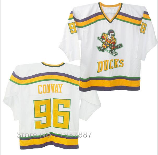 Men's Mighty Ducks Of Anaheim Movie #96 Charlie Conway D-5 Ice Hockey Jerseys Jersey
