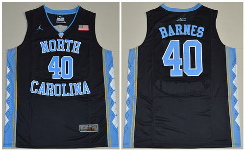 Men's North Carolina Tar Heels #40 Harrison Barnes Navy College Baseketball Jersey
