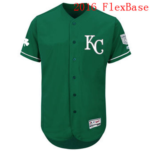 Men's Kansas City Royals Majestic Green Celtic Flexbase Authentic Collection customized Jersey