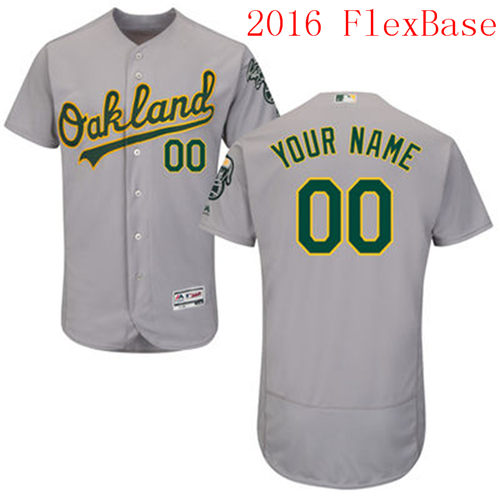 Oakland Athletics Majestic Gray Flexbase Authentic Collection Custom Jersey