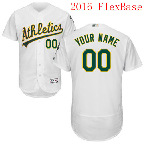 Oakland Athletics Majestic White Flexbase Authentic Collection Custom Jersey
