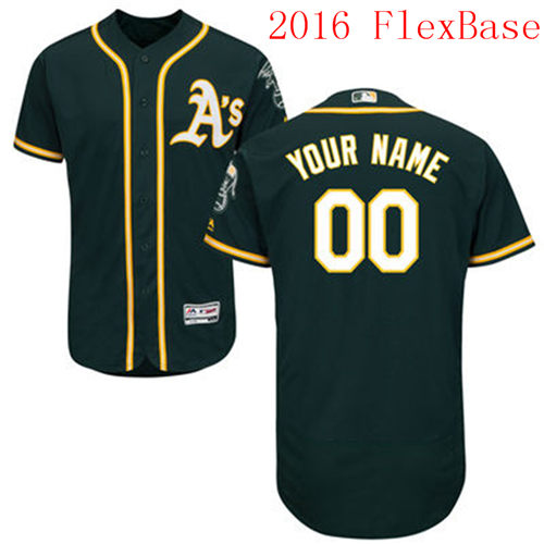 Oakland Athletics Majestic Green Flexbase Authentic Collection Custom Jersey